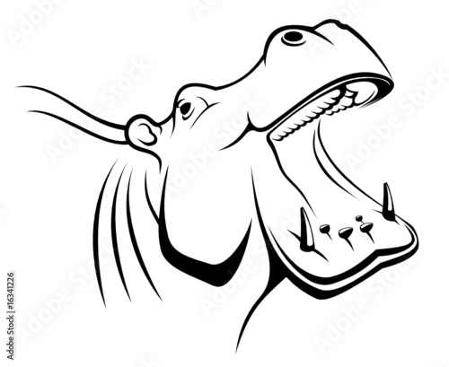 Hippopotamus head as a mascot