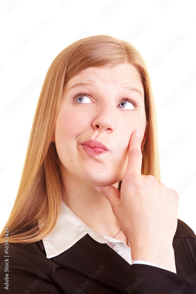 Nachdenkliche Frau Stock-Foto | Adobe Stock