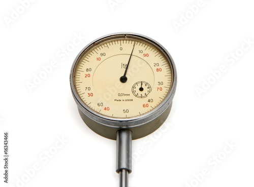 Vintage Soviet-made medical manometer low angle view isolated