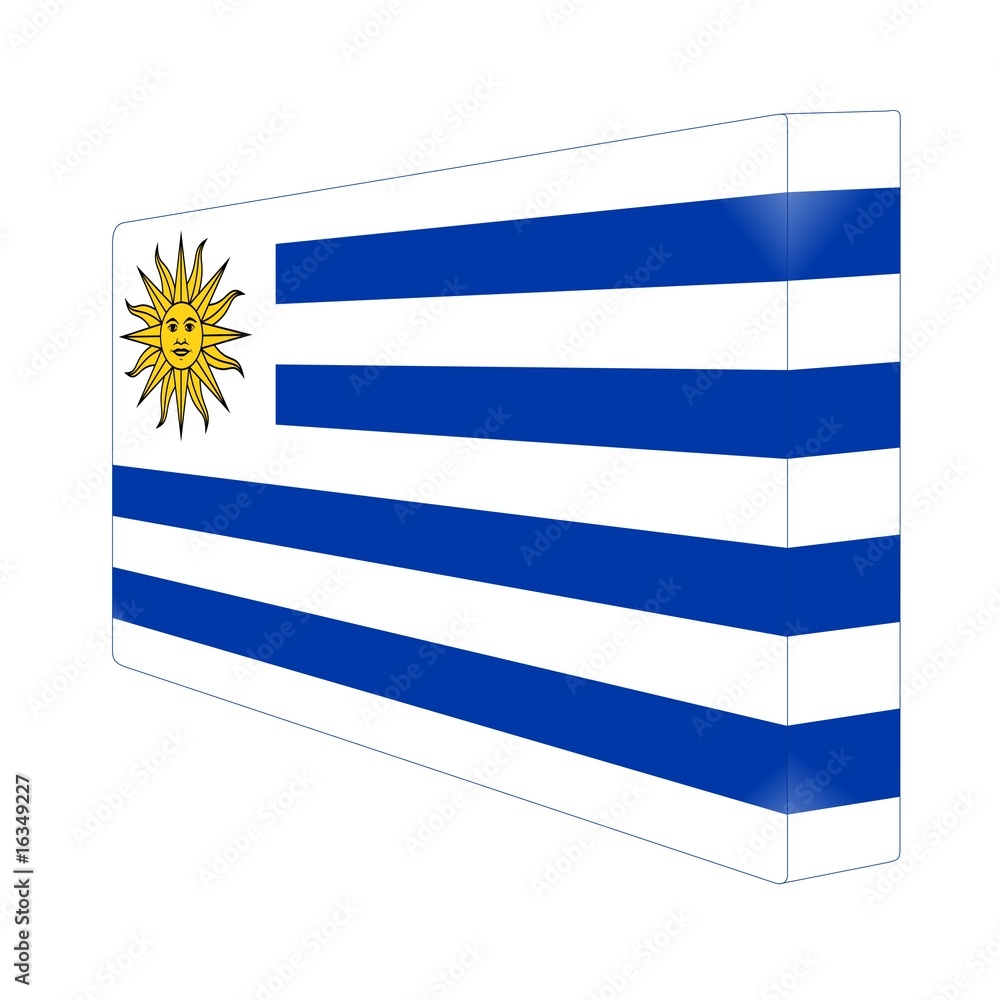 Fototapeta premium brique glassy avec drapeau uruguay