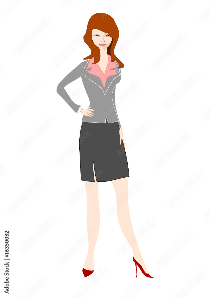 Young businesswoman stands with hands on her hips Young businesswoman stands with hands on her hips