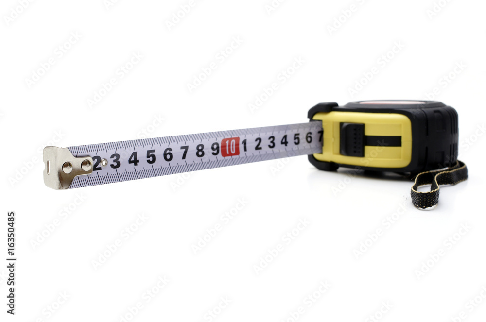 Opened tape measure on white isolated background Opened tape measure on white isolated background