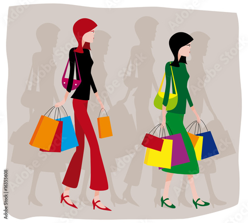 Femmes faisant du shopping © Yves Damin