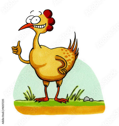 Comic Huhn lachend Cartoon