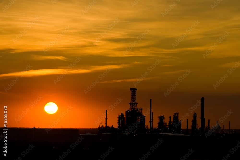 Industrial Sunset with Copy Space