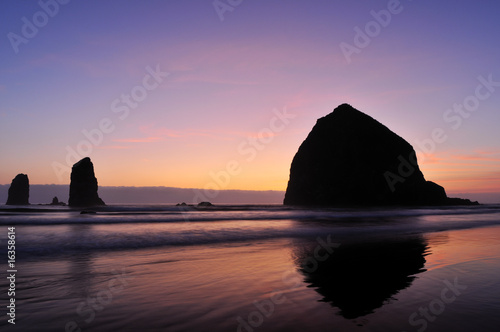 haystack rock sunset