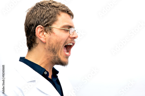 Fotografie Yelling scientist student