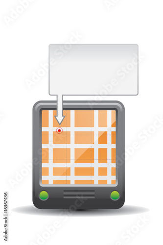 GPS con cartel señalador
