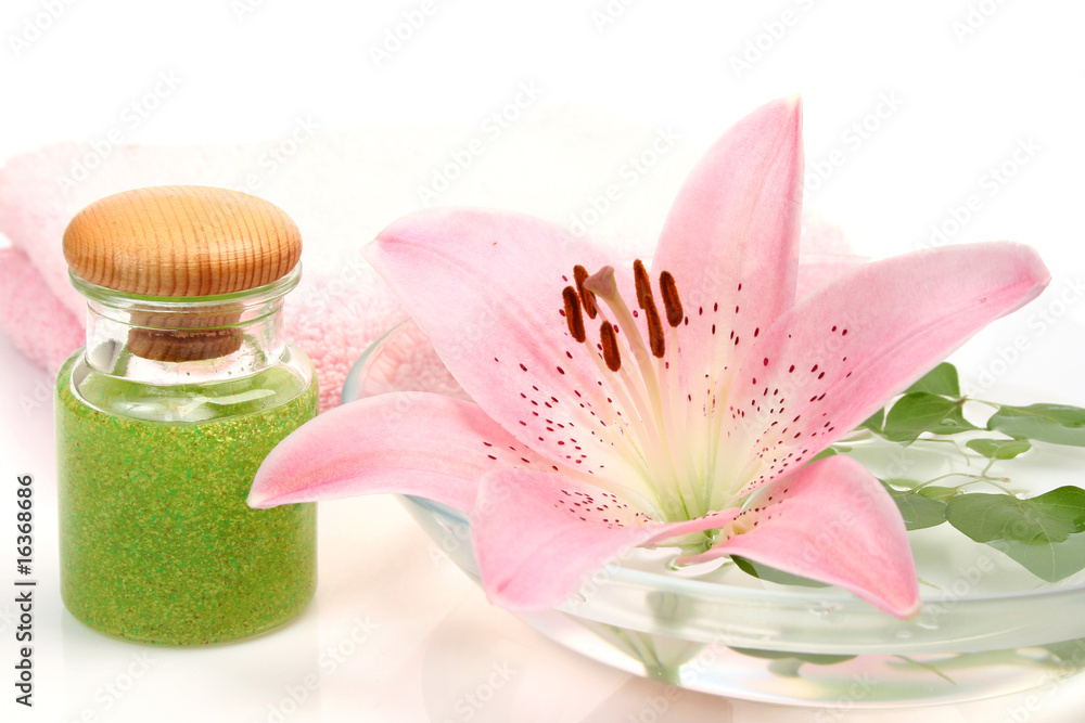 Shampoo and flower Shampoo and flower