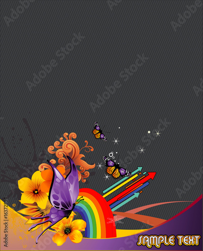 composicion floral en vector