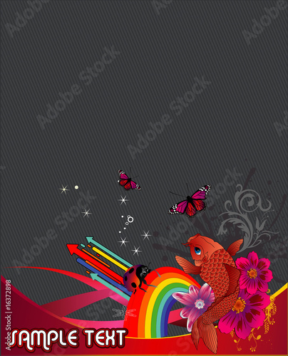 composicion floral en vector