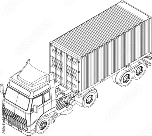 Container truck and trailer