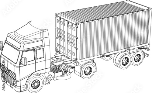 Container trcuk and trailer