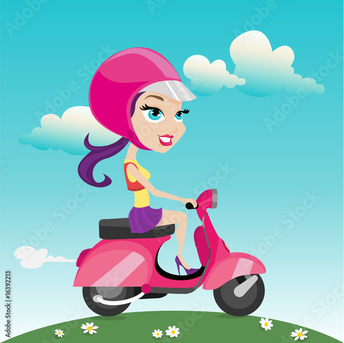 woman riding motorcycle vector