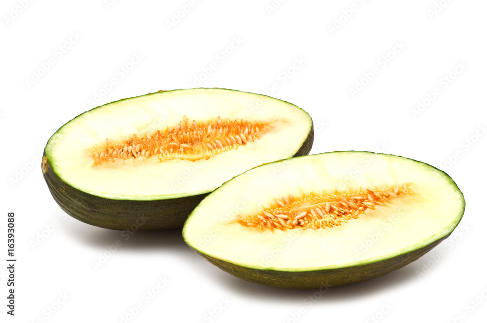 slice melon on white background slice melon on white background