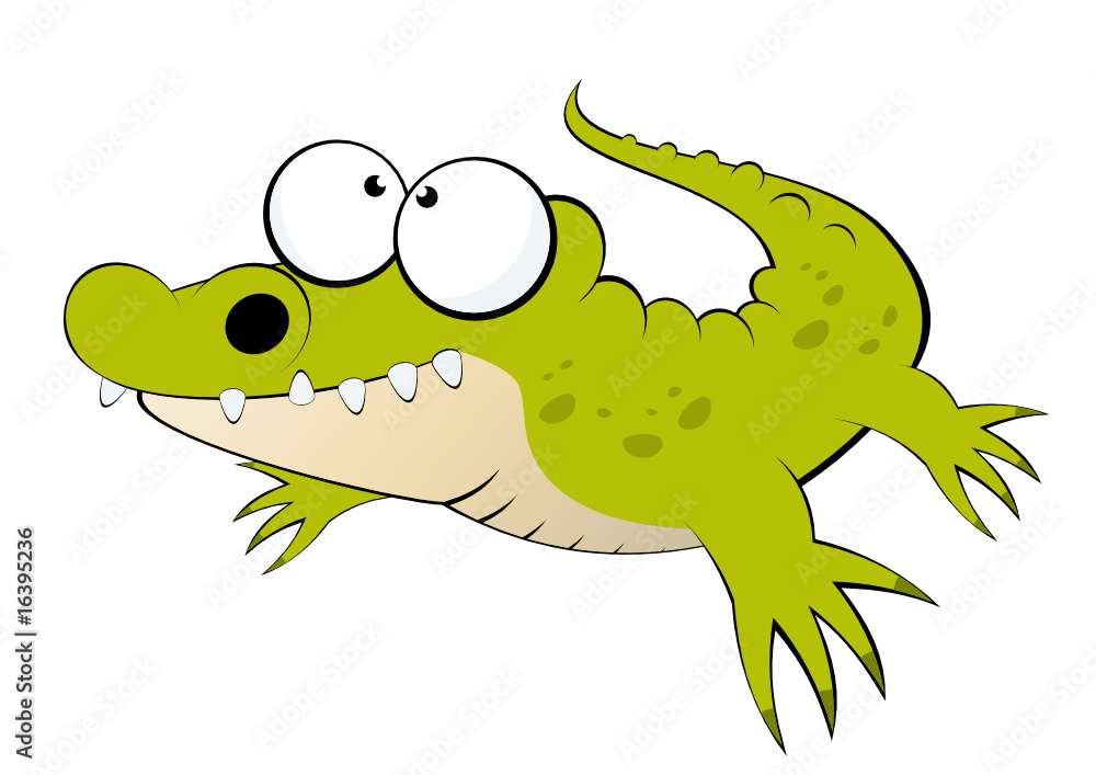 Krokodil Cartoon Lustig Maskottchen Vector De Stock Adobe Stock