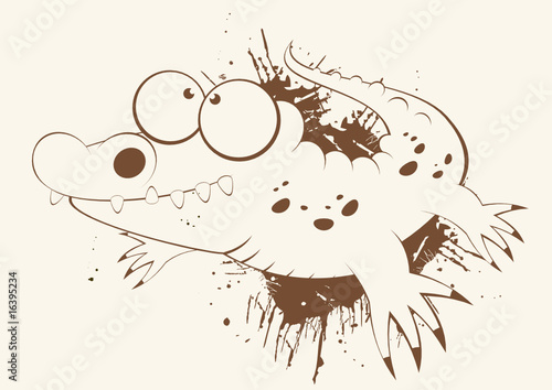 krokodil vintage cartoon lustig