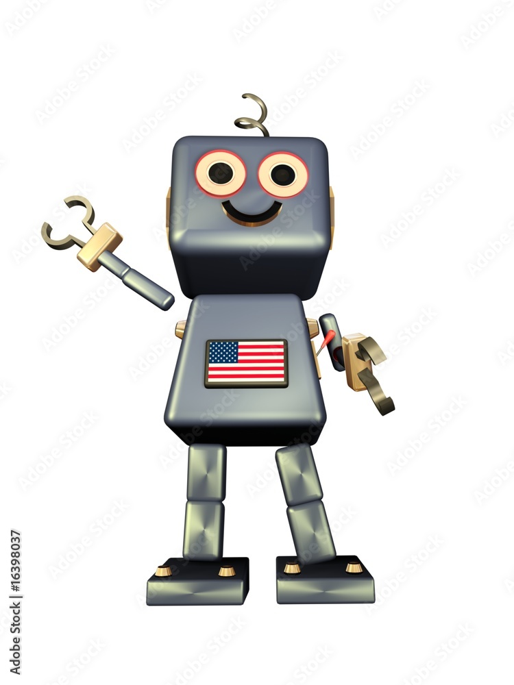 cute usa robot girl wave to someone cute usa robot girl wave to someone