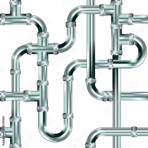 Seamless vector water pipe or plumbing background