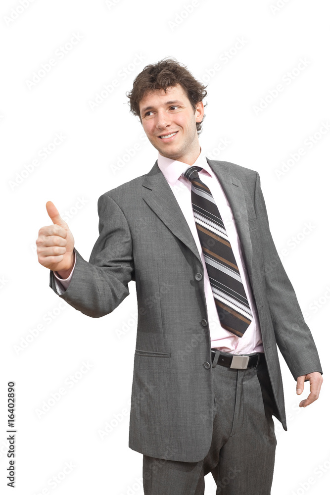 Businessman with thumb up