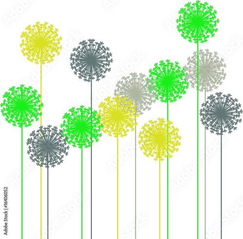 abstract dandelion silhouette - vector