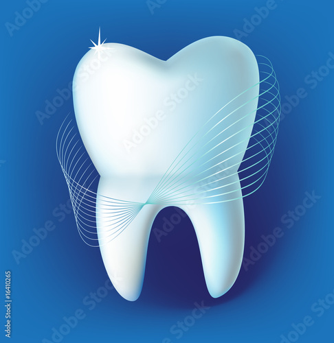 Tooth on a dark blue background