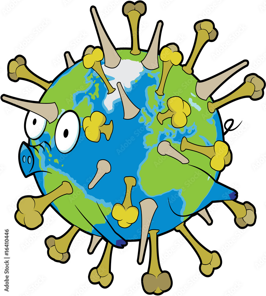 Fototapeta premium Pandemic h1n1 flu. Earth infection