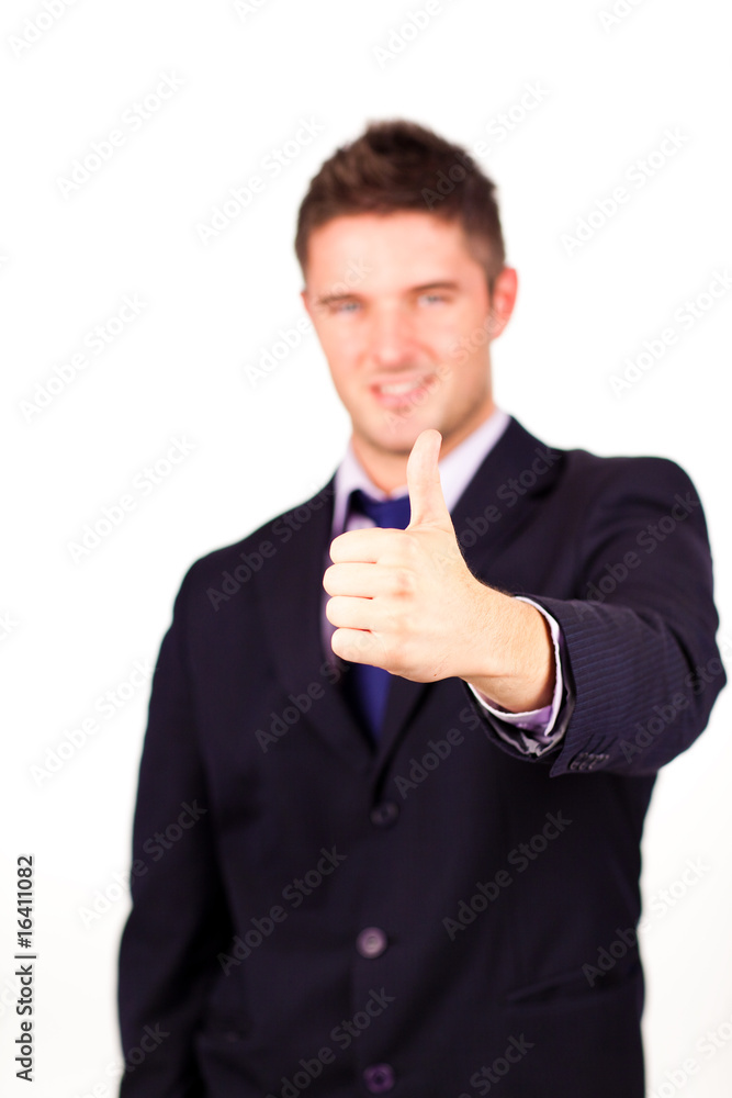 businessman with his thumb up businessman with his thumb up