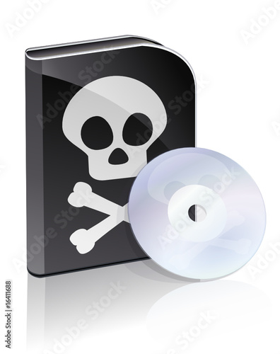Boite de logiciel pirate moderne et son DVD