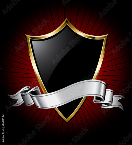 Black Shield and Silver Ribbon