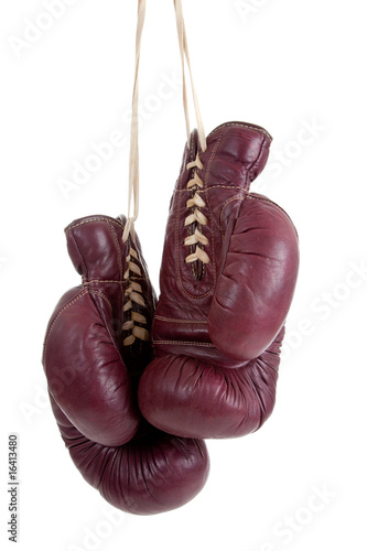 Leather, antique boxing gloves