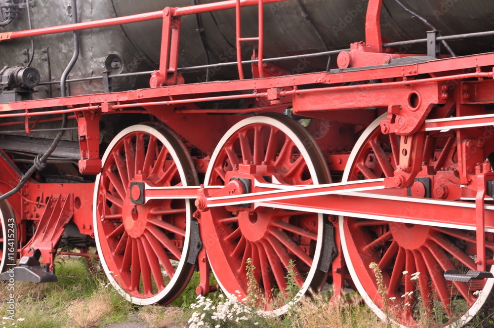 wheels of steam train