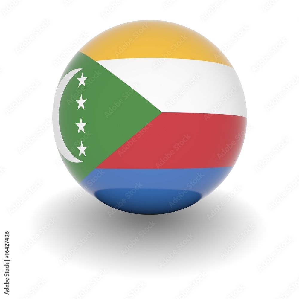 Obraz premium High resolution ball with flag of Comoros