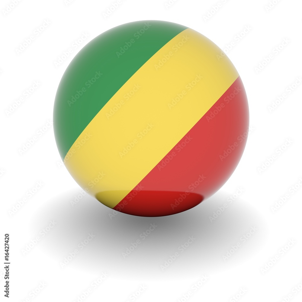 High resolution ball with flag of the Republic of the Congo High resolution ball with flag of the Republic of the Congo