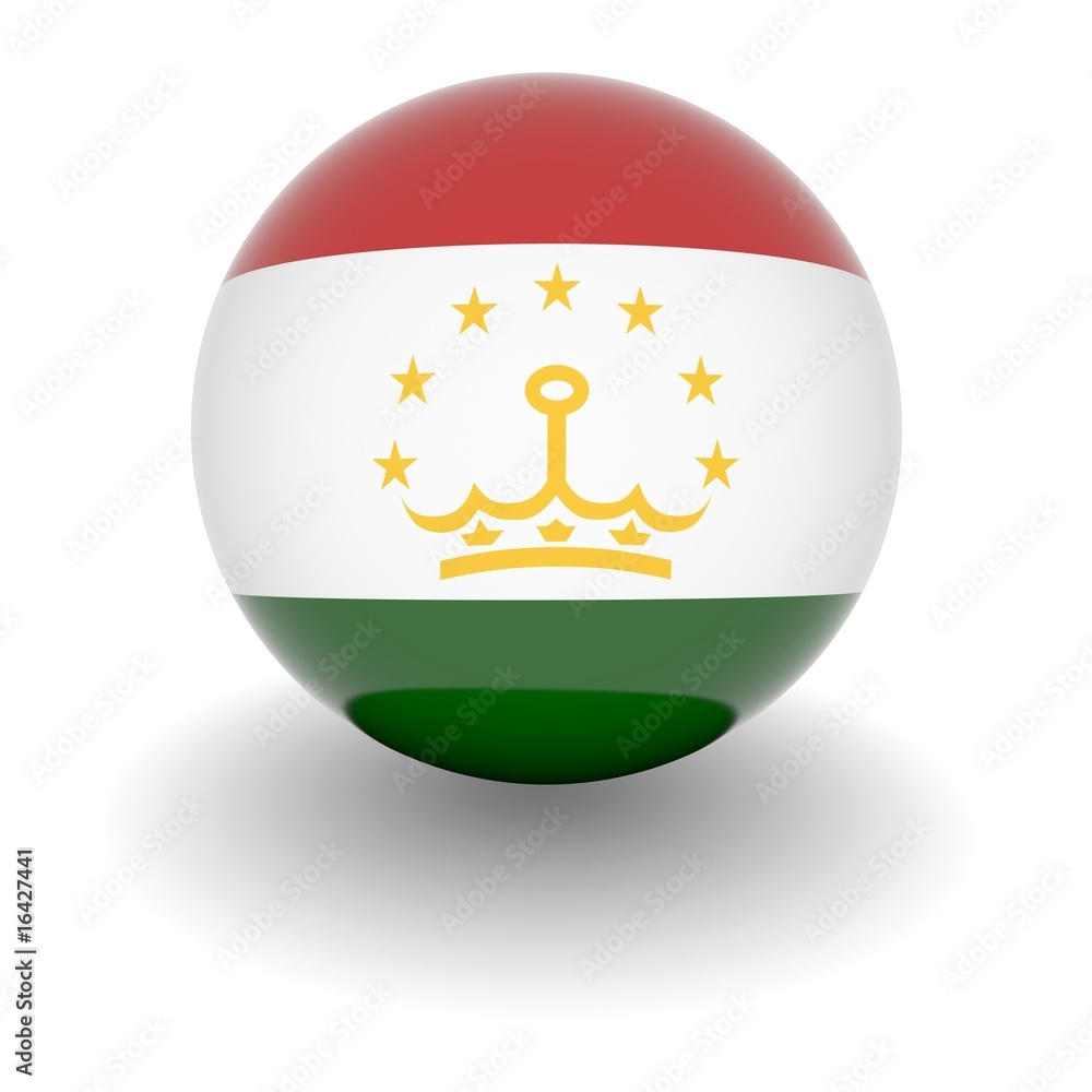 Obraz premium High resolution ball with flag of Tajikistan