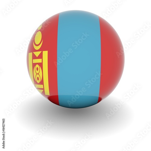 High resolution ball with flag of Mongolia