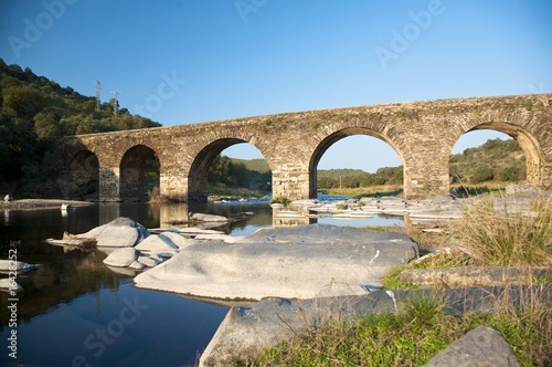 ancient bridge on a river in salamanca