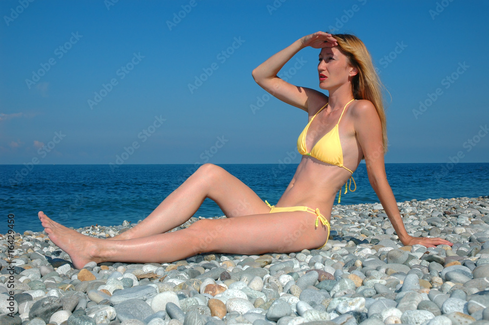 The woman on a beach