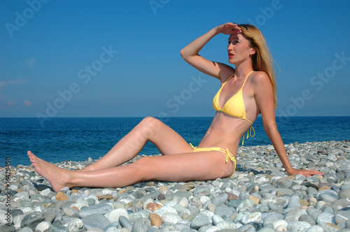 The woman on a beach