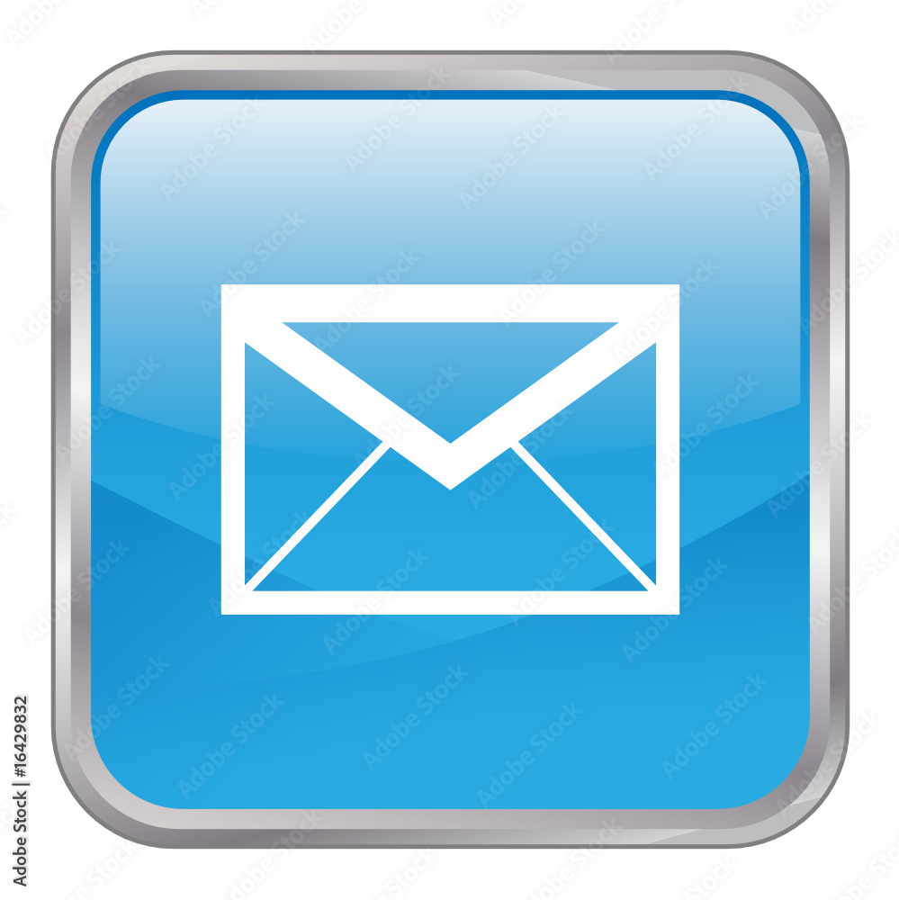 Square vector button with E-mail symbol (blue) Square vector button with E-mail symbol (blue)