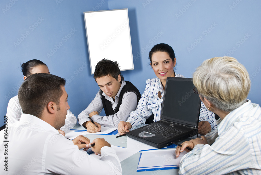 Meeting business people using laptop Meeting business people using laptop