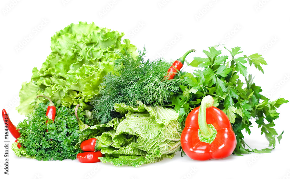Healthy Eating, isolated on white background.