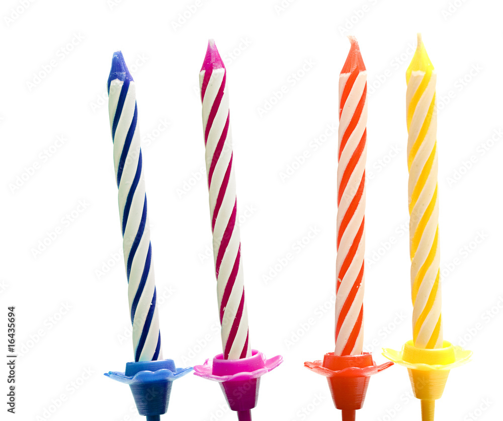 Fototapeta premium birthday candles isolated on the white background