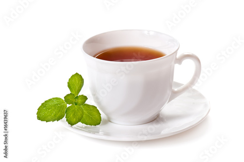 Tea cup with mint