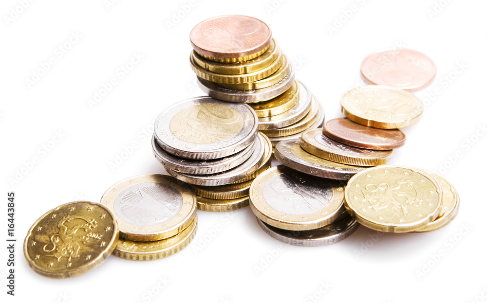 Euro coins isolated on white Euro coins isolated on white
