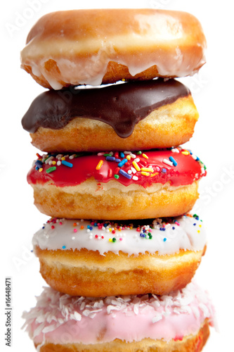 Fotobehang Assorted Donuts on white