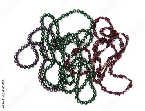 Necklaces on white