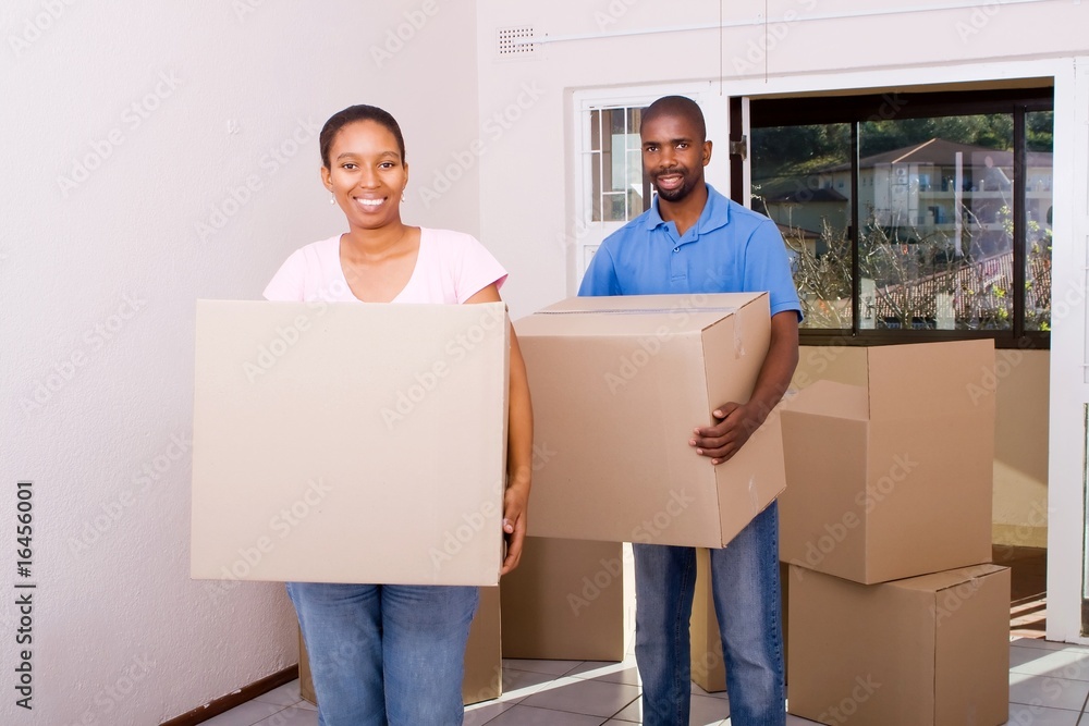 beautiful couple moving to new home beautiful couple moving to new home