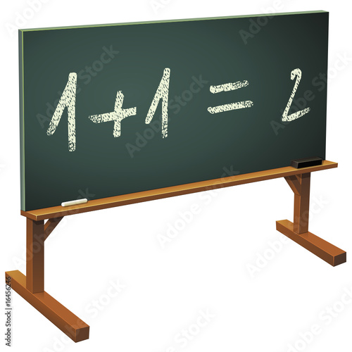 Tableau noir 1+1=2 (détouré)