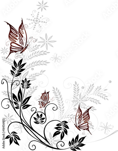 Blumen, Blätter, Laub, Ornament, floral, Muster